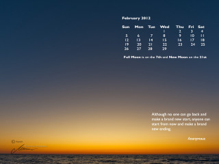 Calendar sunset quote month ahead - a sunset in the background and a quote free wallpaper