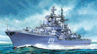 Battleship ocean sky clouds large - the deck free wallpaper