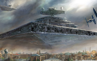 Star wars ship cityscape matte - other ship free wallpaper
