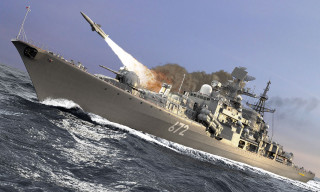 Battleship missile ocean smoke explosion - andrey yefimovich martynov free wallpaper