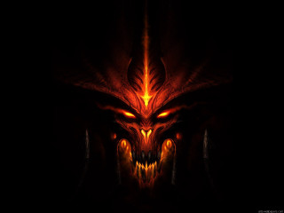 Demonic demon glowing eyes fangs 4 - in the dark free wallpaper