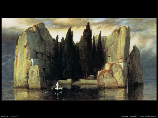 Gothic boat mountain house city - symbolist free wallpaper