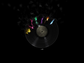 Colored lights black background record - a record free wallpaper