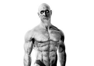 Masked muscled man belt bald - cyborg free wallpaper