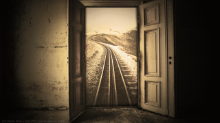 Door traintrack tunnel magic liminal - a door free wallpaper