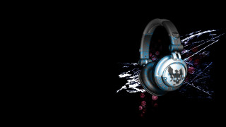Headphones skull designs dark paint - a splash of paint free wallpaper