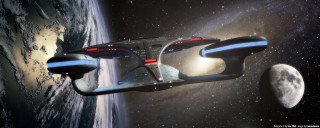 Space station planet moon background - a moon in the background free wallpaper