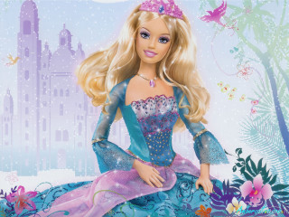 Barbie flower bed blue dress - a barbie doll free wallpaper