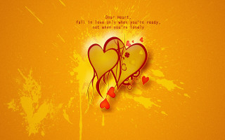 Hearts message yellow background spray - a couple of hearts free wallpaper