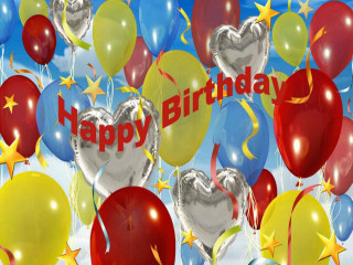 Balloons happy birthday sky stars - a happy birthday message free wallpaper