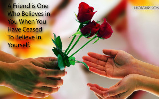 Two hands holding rose with - a friend free wallpaper