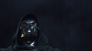 Hooded man black face rain - a flashlight free wallpaper