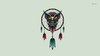 Owl dreamcatcher feathers pop surrealism - an owl free wallpaper