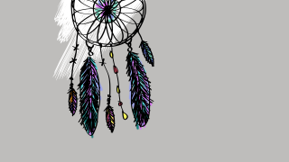 Dream catcher feathers star drawing - side and a star free wallpaper