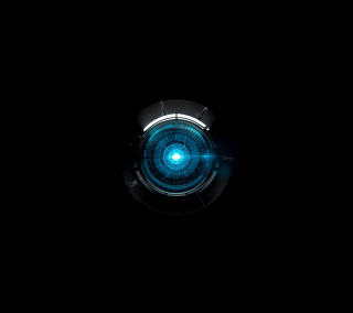Blue black circular object dark - computer art free wallpaper for tablet