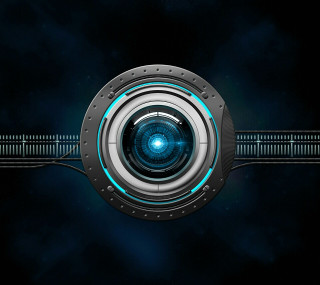 Futuristic camera lens blue light - futuristic free wallpaper for tablet