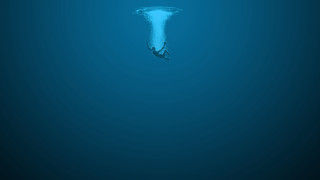 Blue ocean large wave person - a blue ocean free wallpaper