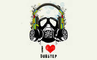 Gas mask headphones heart i - headphone free wallpaper