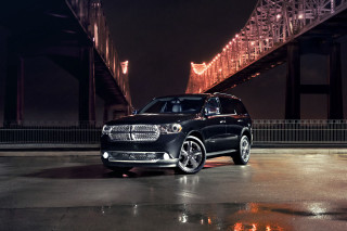 Black suv parked bridge night - ambient lighting free wallpaper