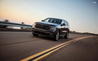 Black dodge suv highway sunset - a highway free wallpaper