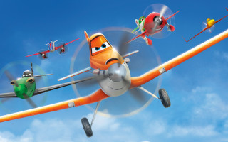 Cartoon airplane four planes flying - a cartoon airplane free wallpaper