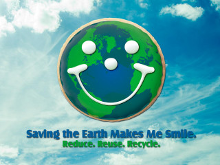 Green smiley earth saving recycling - the earth free wallpaper