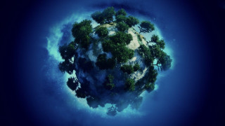 Small planet trees sky clouds - blue sky above free wallpaper for desktop