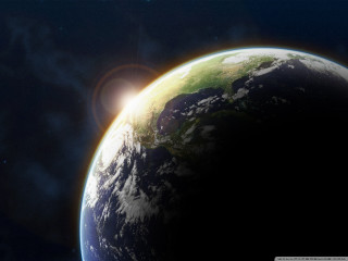 Earth space sun horizon clouds - a view of the earth free wallpaper