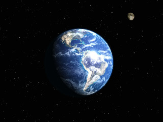 Earth moon space view from - global illumination free wallpaper for desktop