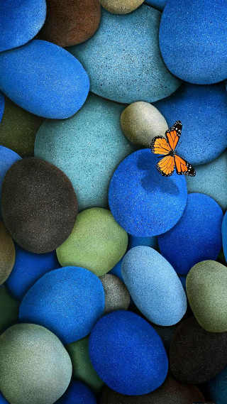 Butterfly rock blue green pebbles 4 - cloisonnism free wallpaper for mobile