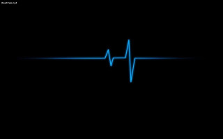 Blue heart beat black background - death free wallpaper for desktop