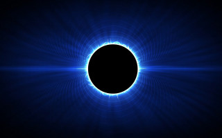 Black hole blue light background - a blue light in the middle of it free wallpaper