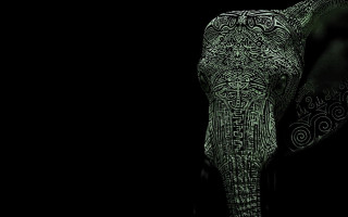 Elephant intricate designs night dark - an elephant free wallpaper