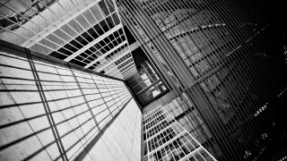 Tall building skylight center window - deep 3 point perspective free wallpaper for desktop