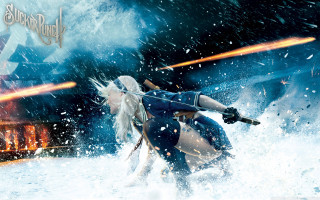 Woman costume sword snow another - a sword in the snow free wallpaper