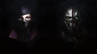 Masked figures dark room black - mask free wallpaper