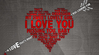 Heart shaped word art red - word free wallpaper