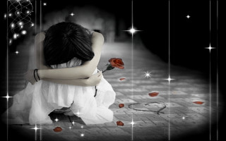 Woman chair rose black background - somber free wallpaper for desktop