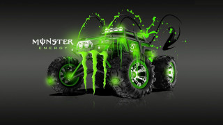 Monster truck green paint tires - a monster truck free wallpaper