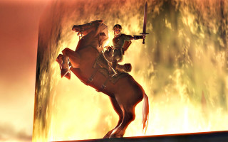 Man riding horse giant horse - the back of a horse next free wallpaper