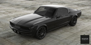 Black sports car brick road - a brick road free wallpaper