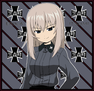 Anime blonde blackshirt graybackground stripes - frame free wallpaper