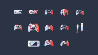 Video game controllers colorful shapes - game art free wallpaper for desktop