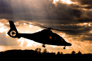 Helicopter flying cloudy sky sunbeams - sunbeam free wallpaper for desktop
