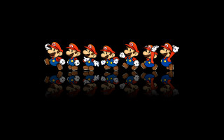 Mario bros characters lined up - concept art free wallpaper