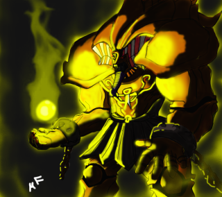Yellow creature epsylon point shock - a digital painting free wallpaper for tablet