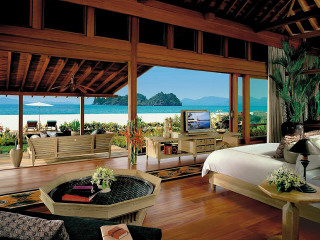 Luxury bedroom ocean view wooden - ding yunpeng free wallpaper