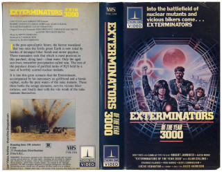Exterminators vhs cover retrofuturism 8k - a picture of a man holding free wallpaper