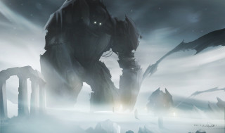 Giant robot foggy sky light - a giant robot free wallpaper