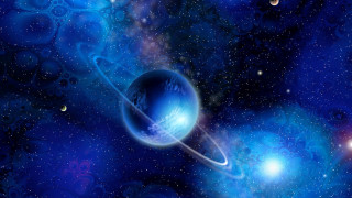 Blue planet ring sky stars - star and planets free wallpaper
